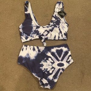 NWT Zaful Shibori Tie Dye High Waist Bikini Sz 6